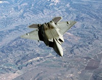 F-22 flying upside down